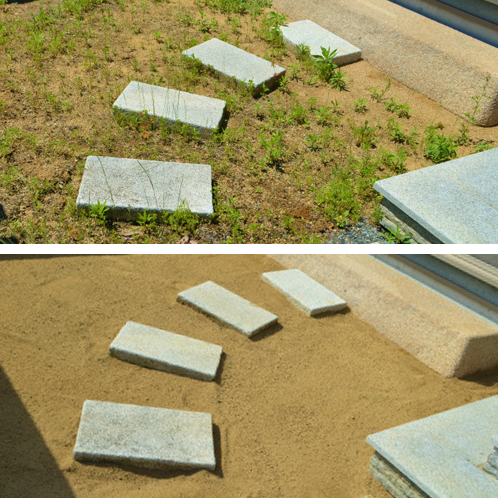 敷くだけで簡単に
雑草の発生を抑制！
固めない防草サラサラさん
２袋セット