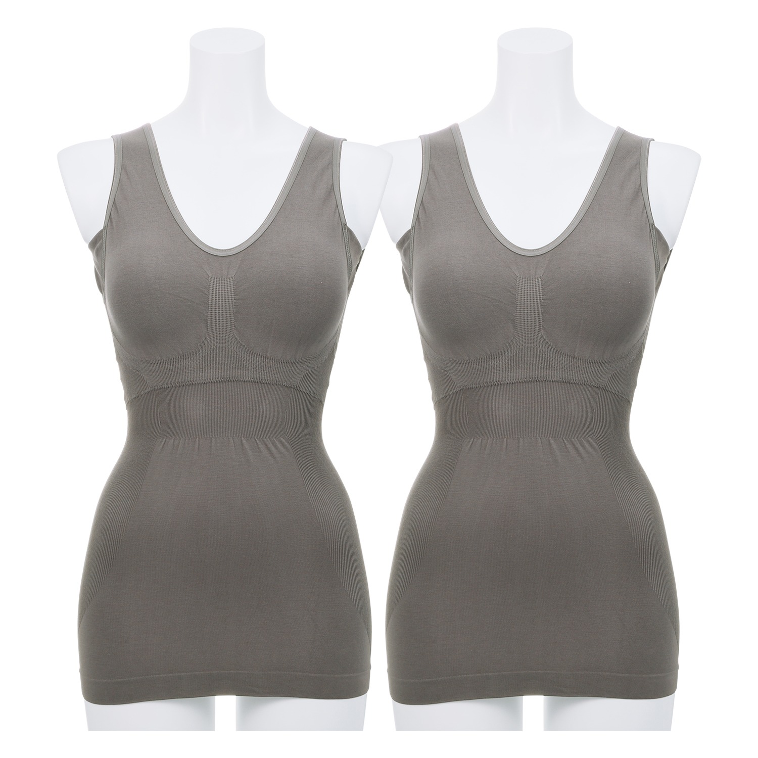 シルキーシェイプ モダール混 ３Ｄカップ付 ブラジャータンクトップ ２枚セット