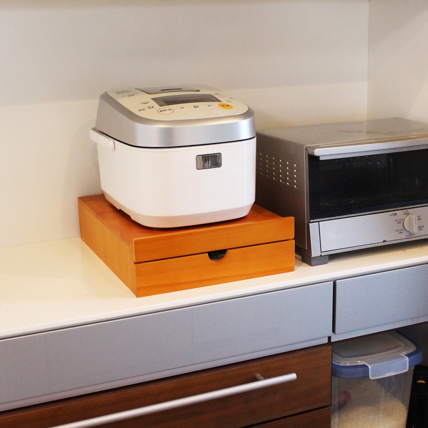 ＜幅３０ｃｍタイプ＞家電下スライドトレー 引き出し付 