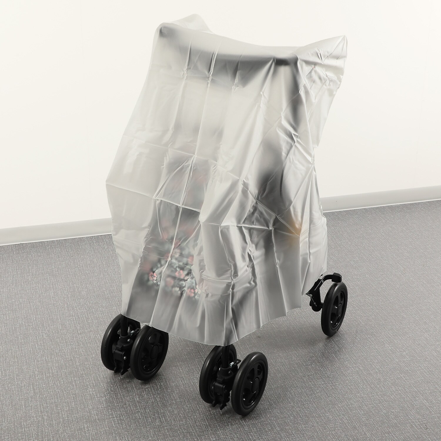 歩くことが楽しく快適に！ シルバーカー エアウォーカー ＜大型保冷バッグタイプ＞＆大型専用 レインカバーセット