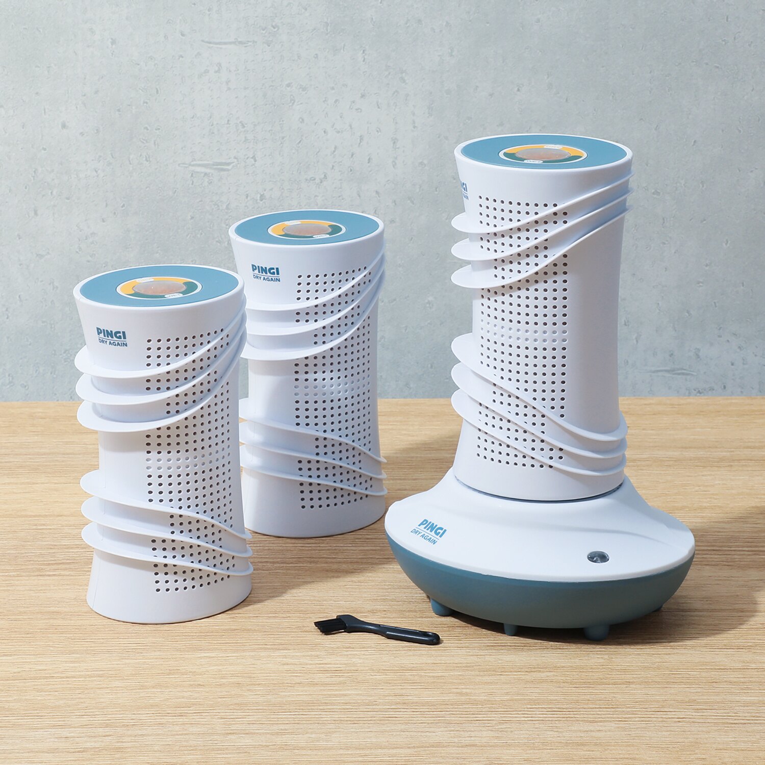 湿気＆臭いを吸着 再生し繰り返し使用できる ピンギー ドライアゲイン マスターキット キャニスター３個セット 