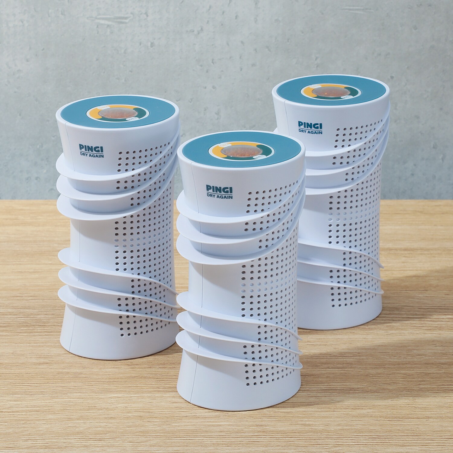 湿気＆臭いを吸着 再生し繰り返し使用できる ピンギー ドライアゲイン マスターキット キャニスター３個セット 