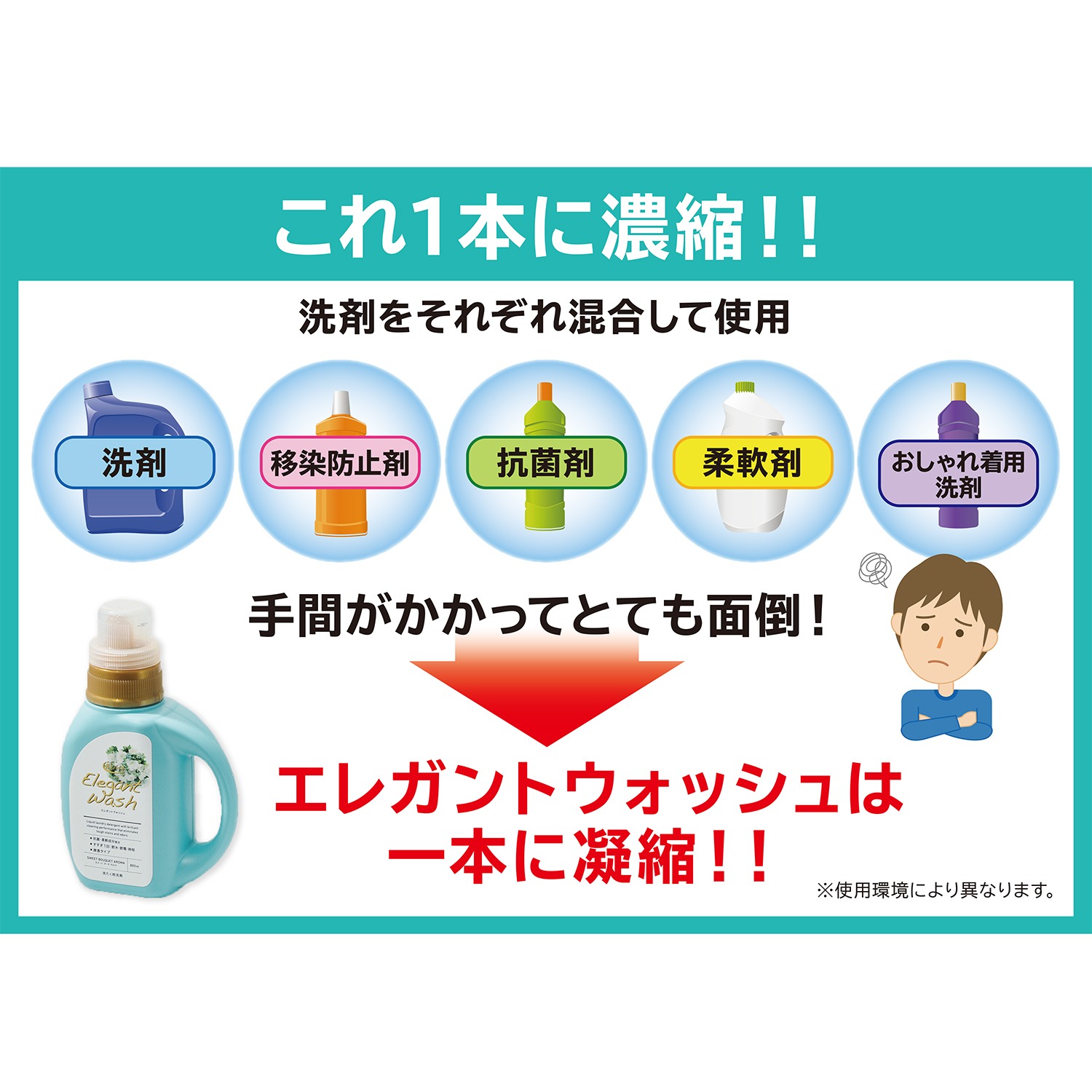 善玉バイオ お気に入りの衣類を やさしくしっかり洗う！ エレガントウォッシュ 詰替パウチ６個セット
