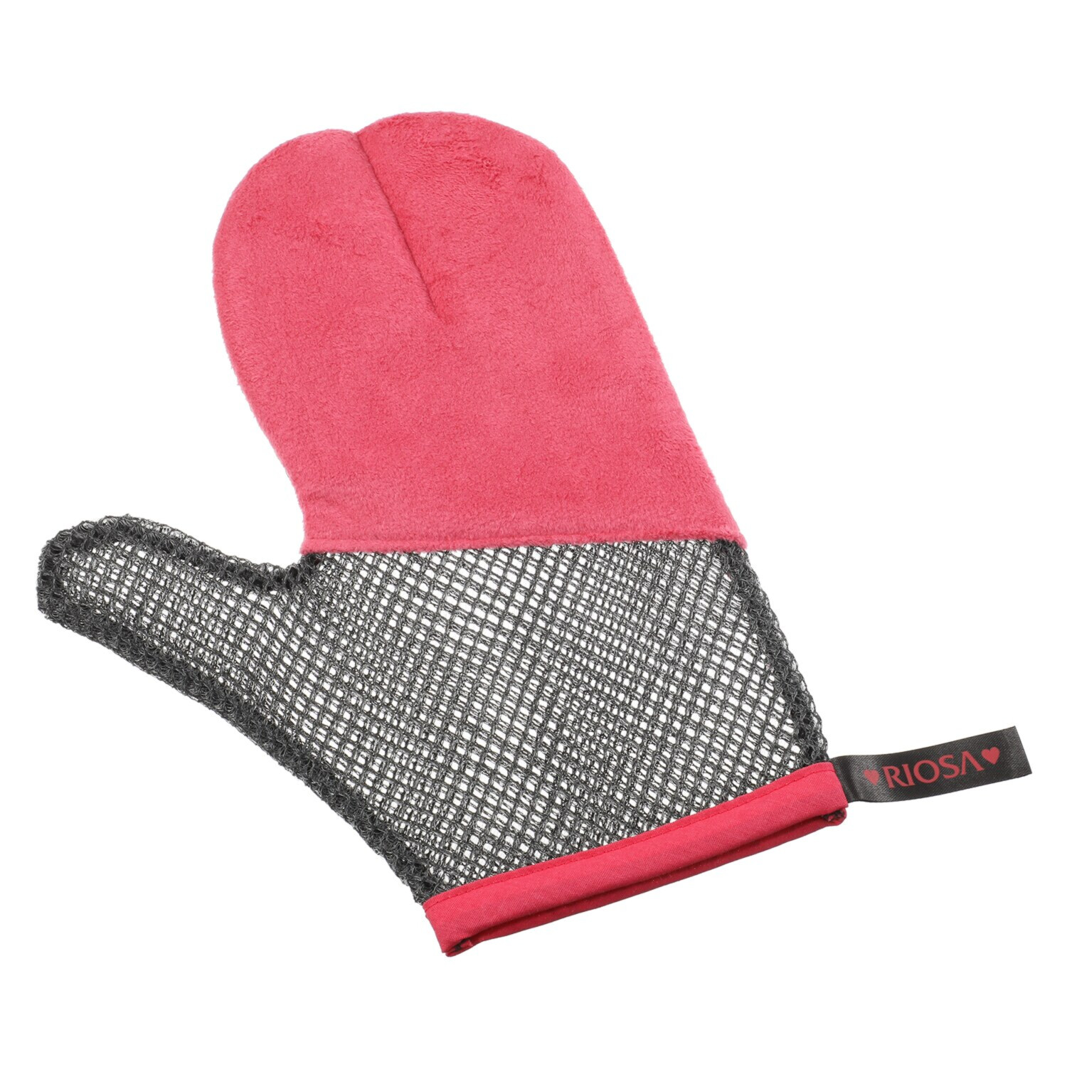 リオッサ ボディーもフェイスも 全身つるつる！ バスタイムに簡単角質ケア “肌磨きミトン” ウォールハンガー付 