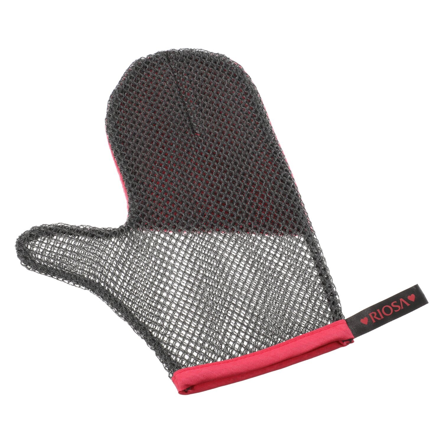 リオッサ ボディーもフェイスも 全身つるつる！ バスタイムに簡単角質ケア “肌磨きミトン” ウォールハンガー付 