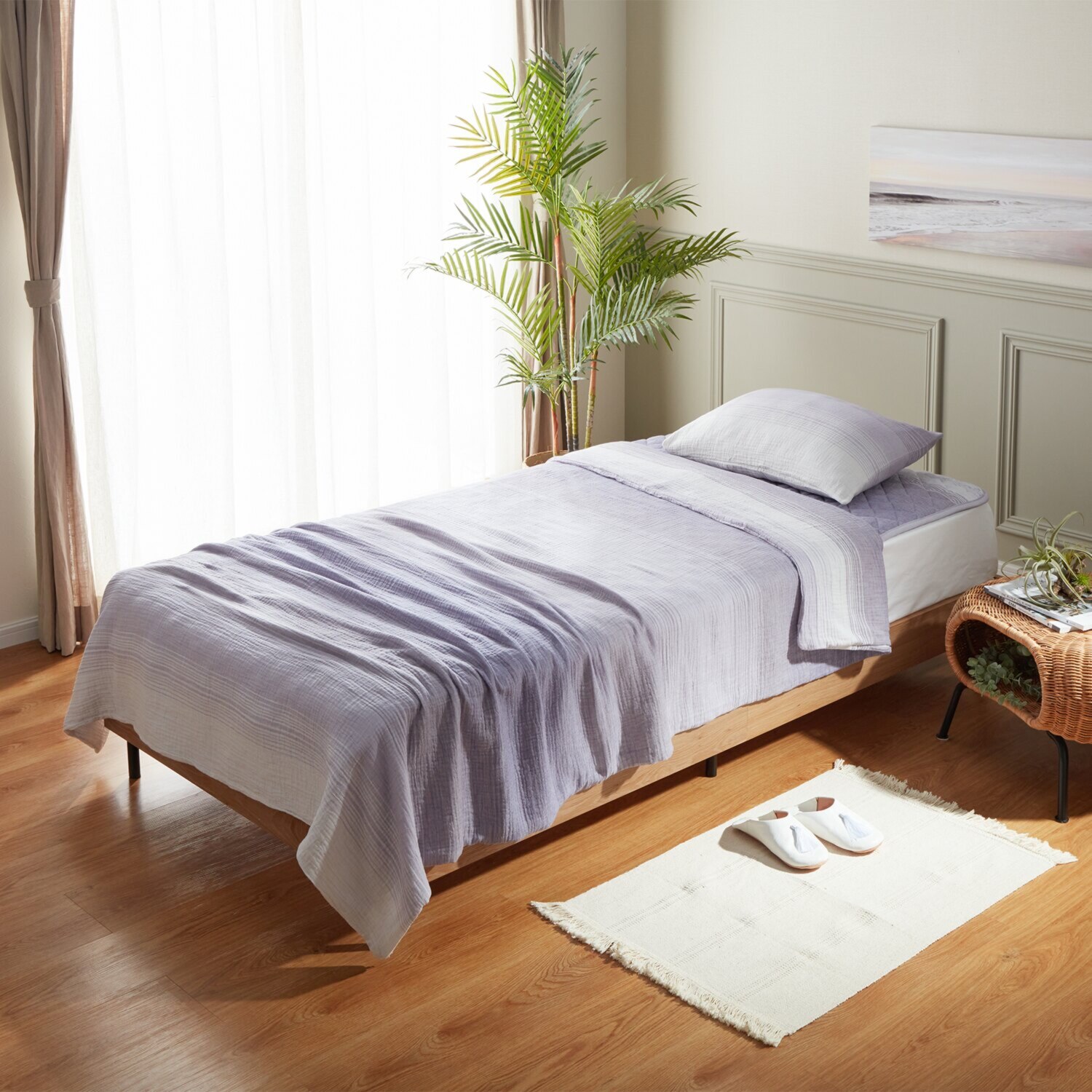 ｎｉｓｈｉｋａｗａ　西川 フワリーコットン カバーになる ６重ガーゼケット ＜シングル＞ 