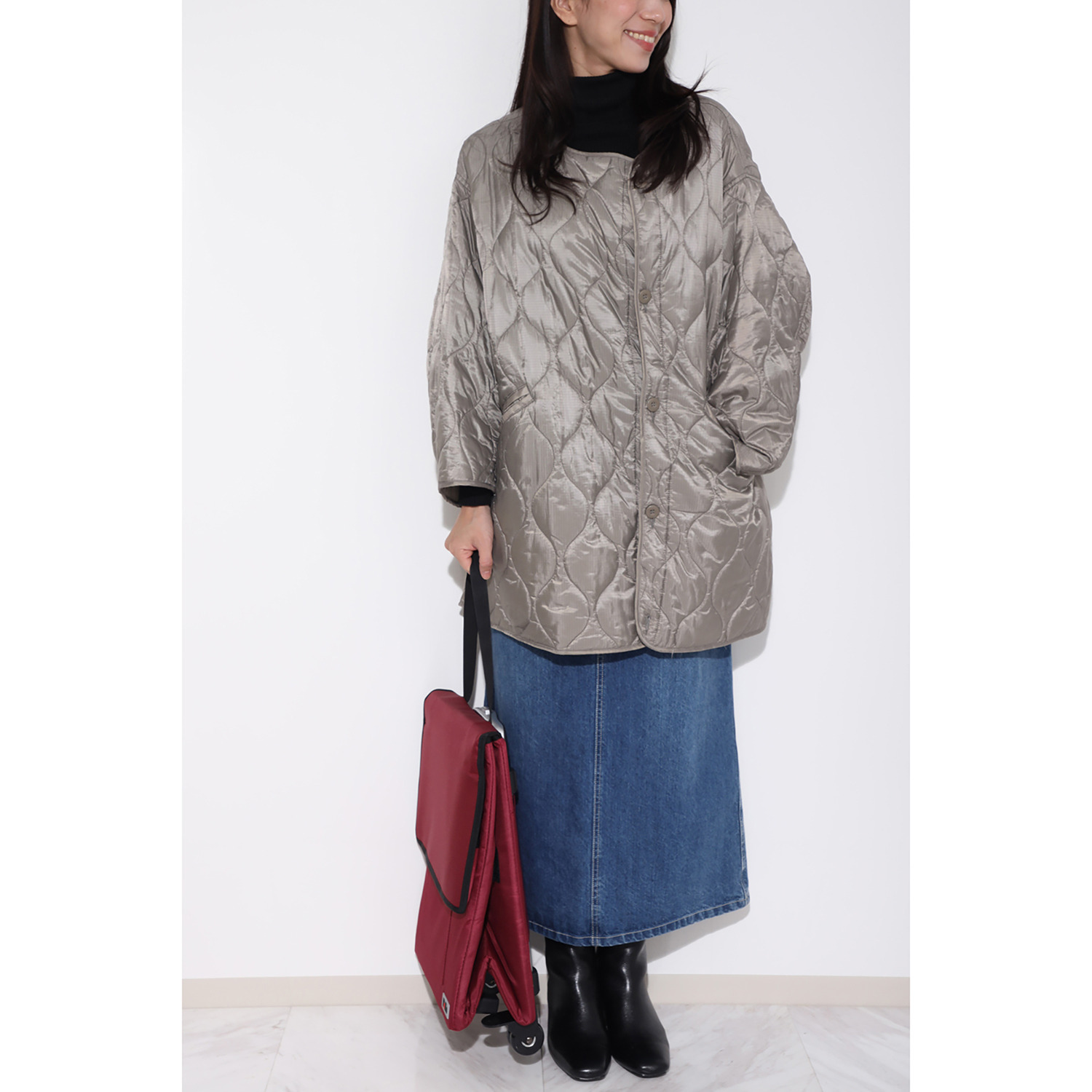 肩に掛けて 持ち運びができる！ スマート ショッピングカート エッグホルダー付 ＜保冷タイプ＞