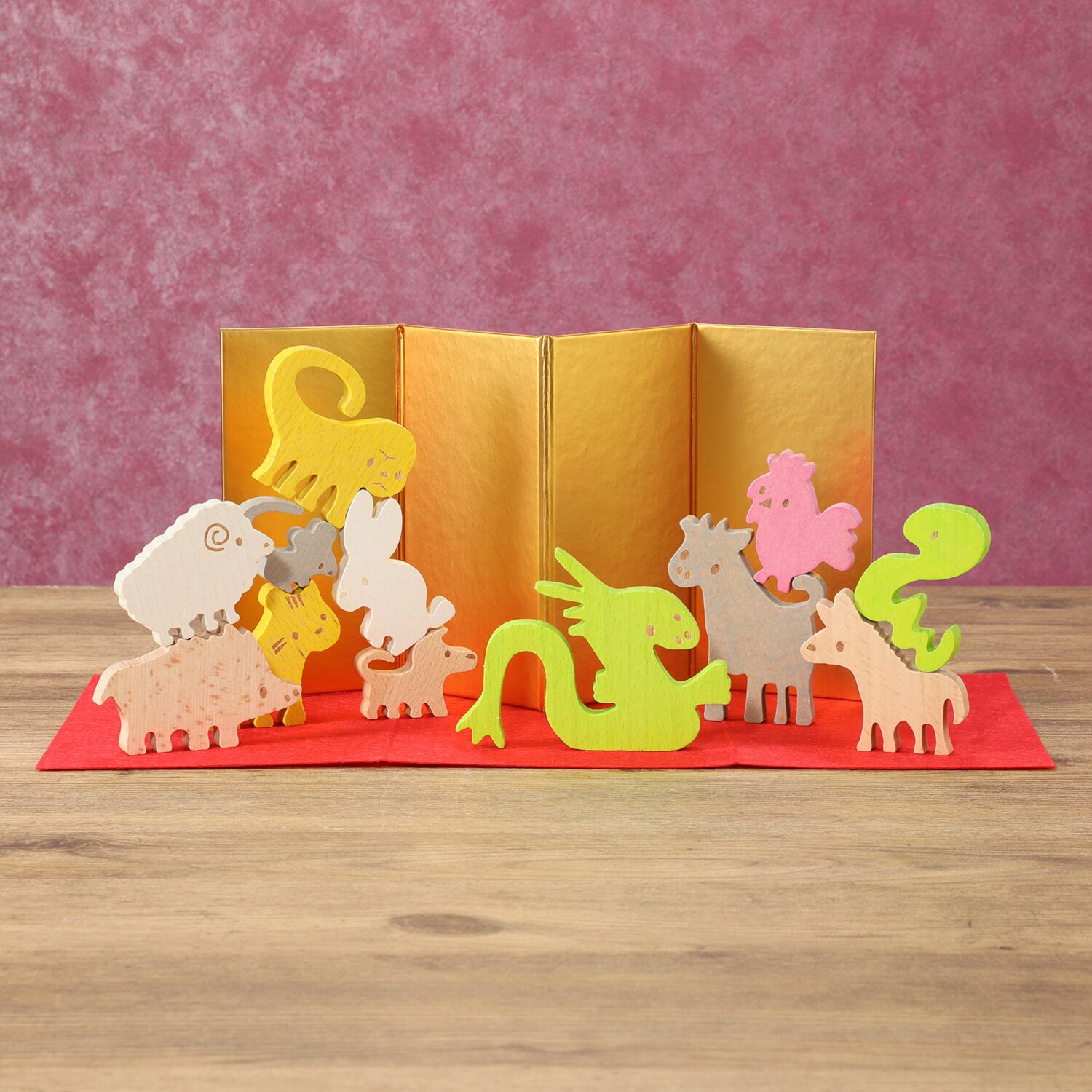 積み上げたり、飾ったり 想像力を刺激する ココロの積み木 干支　特別セット