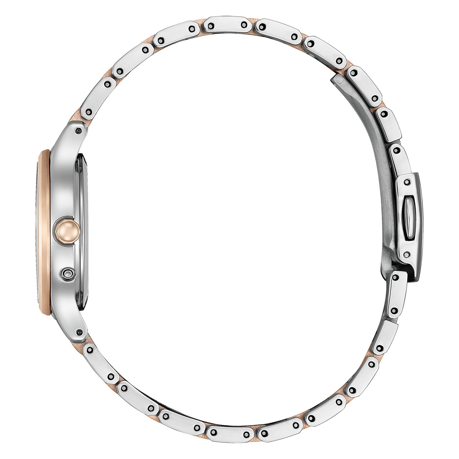 シチズン　“クロスシー” ラウンドフェイス チタンベルト 電波ソーラーウォッチ ＜コンビカラー＞