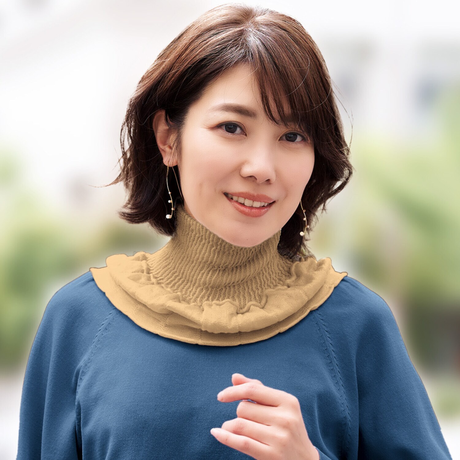 首回りをカバーして ぽかぽか！ 日本製 しっとり シルクネックカバー ２色セット 