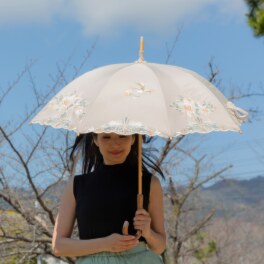 シノワズリーモダン 女優日傘 花鳥カット...