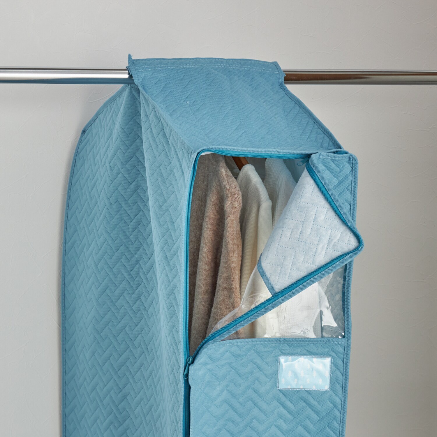 クラレトレーディング ダブルファスナー仕様で 洋服の出し入れ簡単 汚れ・ホコリ・花粉など しっかりブロック！ まとめて洋服カバー 同色２個セット ＜ロング＞ 