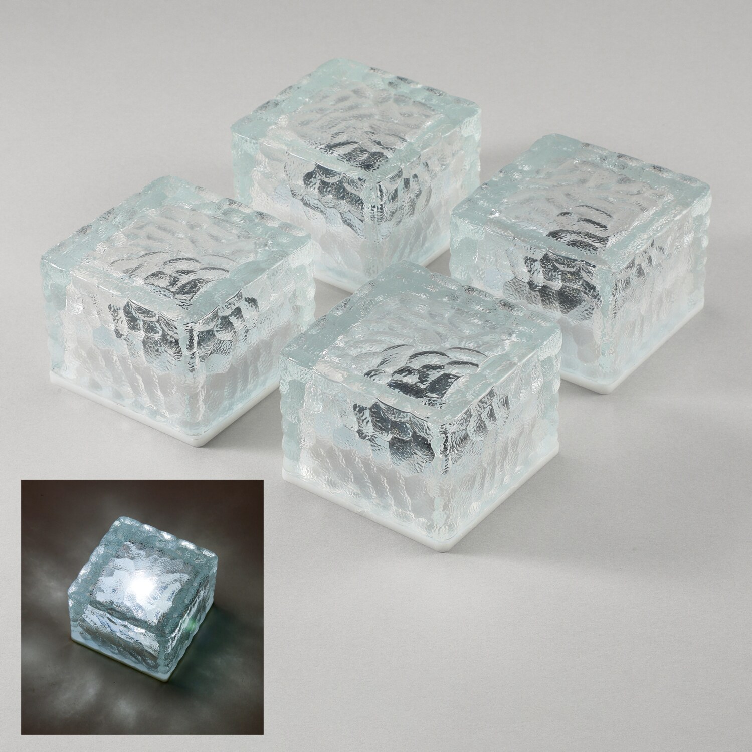 お庭やベランダを 手軽に美しくライトアップ ＬＥＤガーデンブリック ソーラーライト ピッコロ　４個セット ＜レギュラー＞