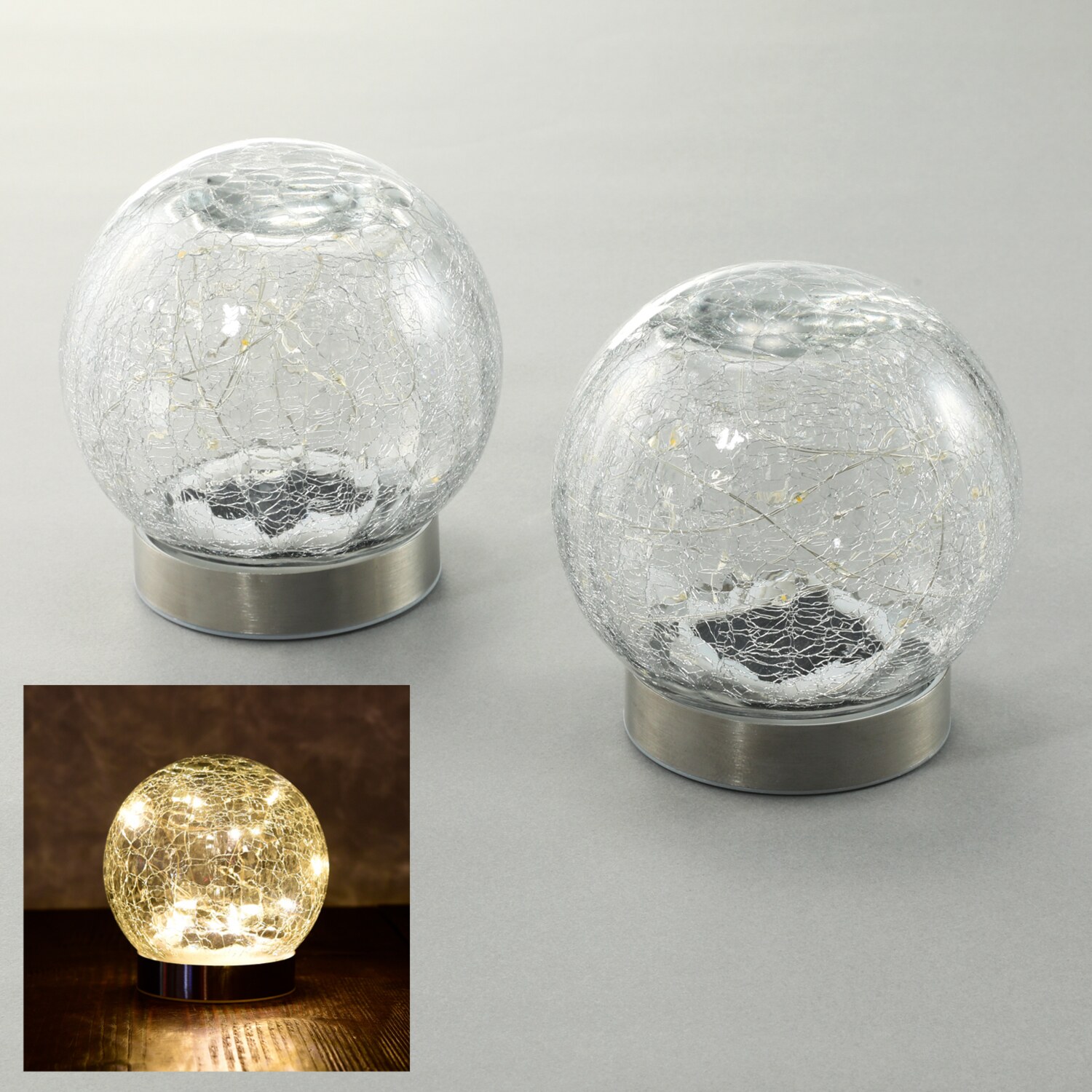 お庭やベランダを 手軽に美しくライトアップ ＬＥＤガーデン ソーラーライト ピッコロ　２個セット ＜球体＞