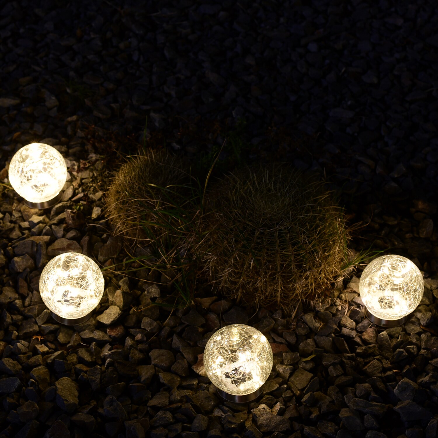 お庭やベランダを 手軽に美しくライトアップ ＬＥＤガーデン ソーラーライト ピッコロ　２個セット ＜球体＞