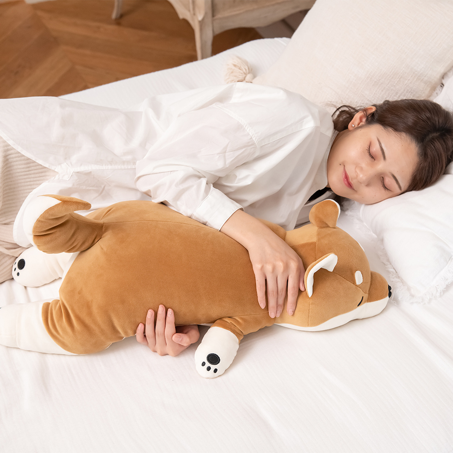 むにゅっと脱力ポーズ ねむねむアニマルズ 抱きまくら＜Ｌ＞