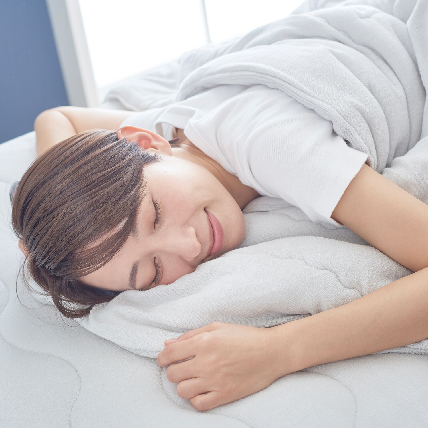 快眠博士 “ＺＥＰＰＩＮパイル 　Ｐｌｕｓ” 寝汗の吸水力が違う！ 爽やかコットンパイルの 日本製肌掛けふとん ＜ダブル＞
