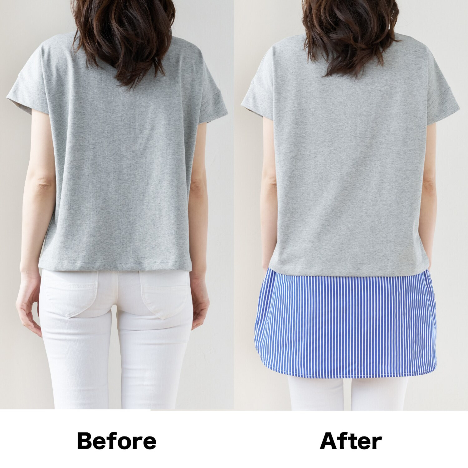 はくだけサッと体形カバー まるで重ね着 おしりカバー２枚セット