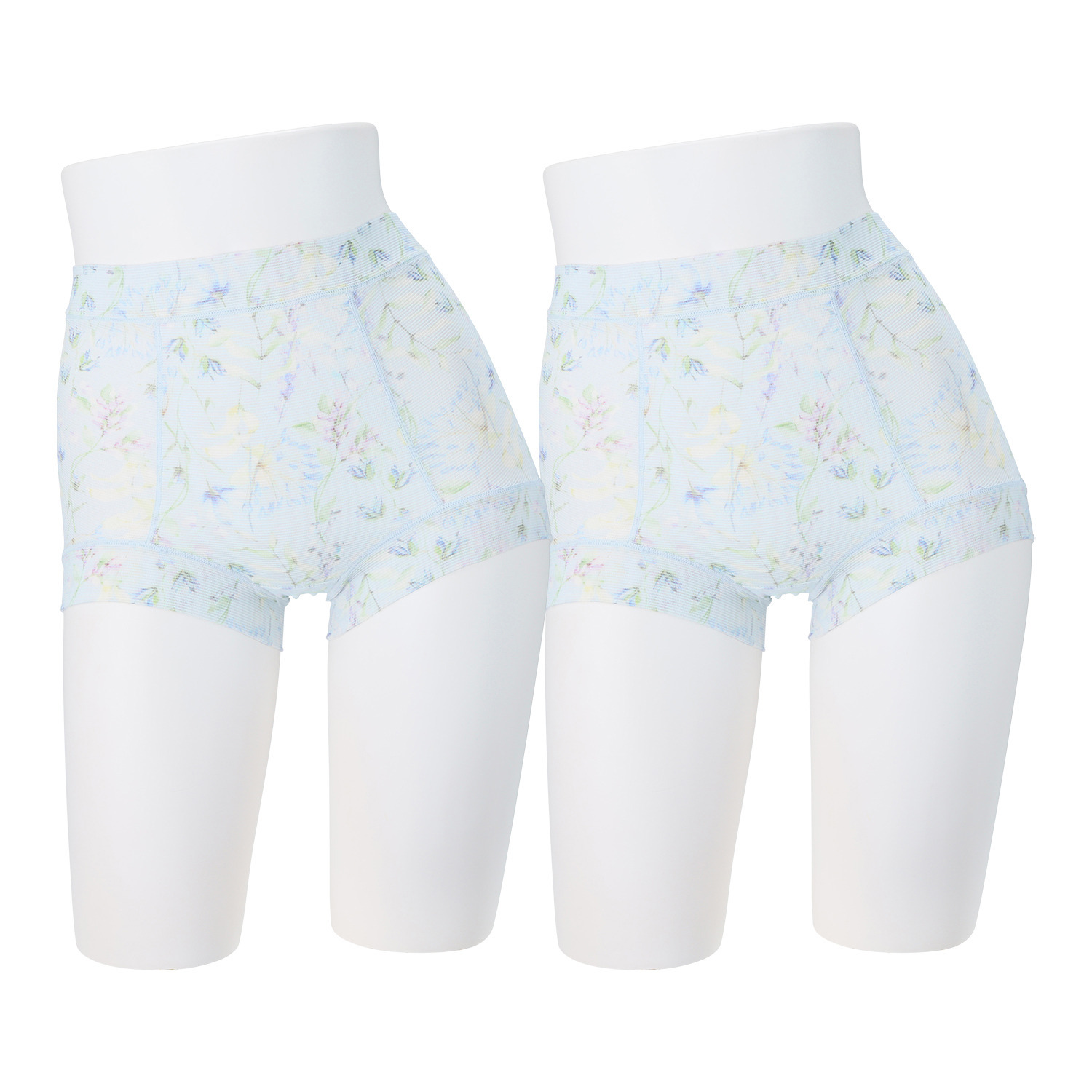 丸福ガーゼ 速乾　綿モダール混 フラワープリント 極上らくちんショーツ 同色２枚組