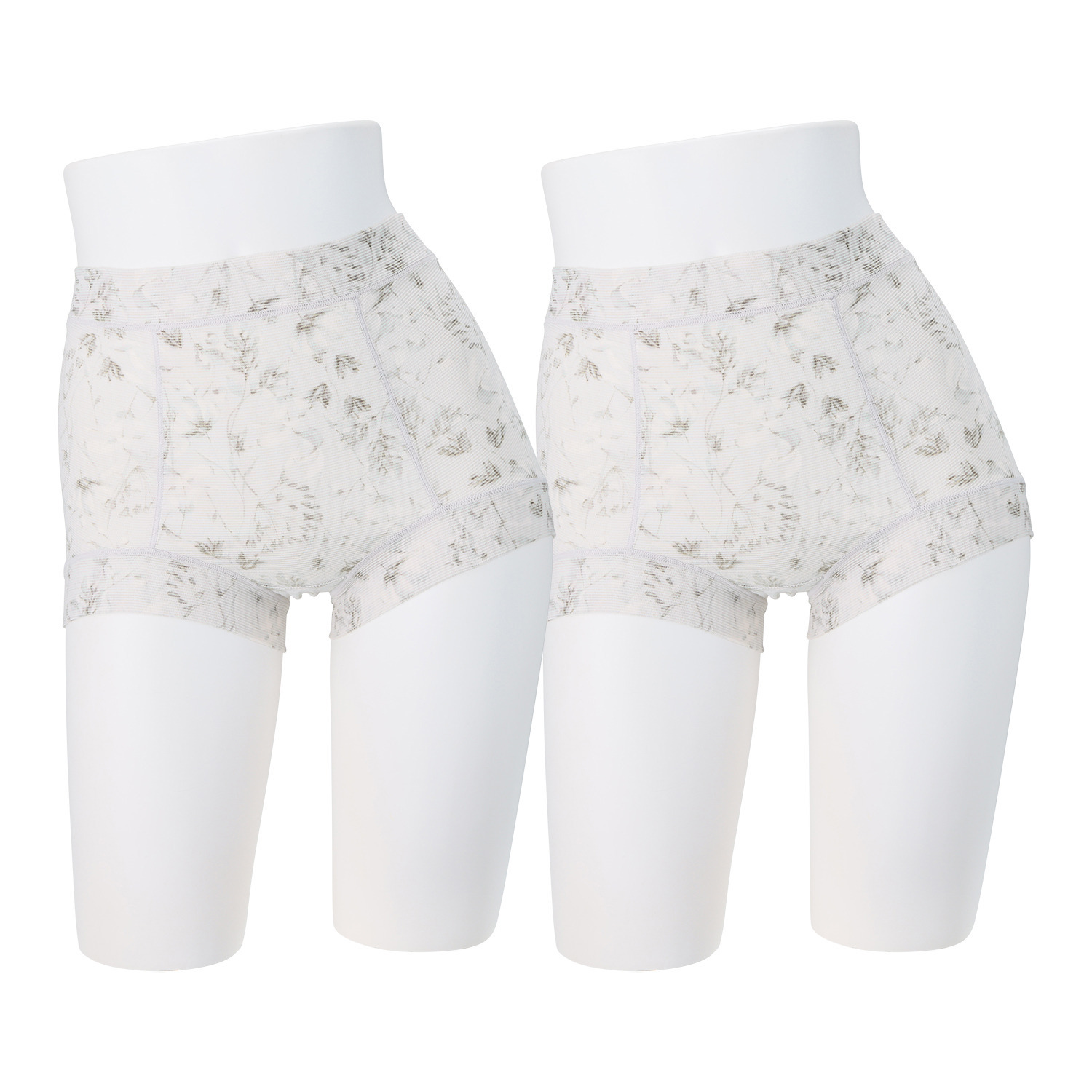 丸福ガーゼ 速乾　綿モダール混 フラワープリント 極上らくちんショーツ 同色２枚組