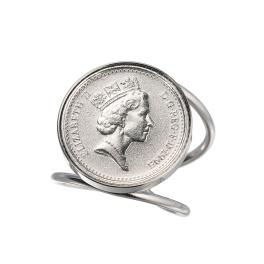 ワールドコインズ イギリス５ペンスコイン エリザベス女王デザイン リング
