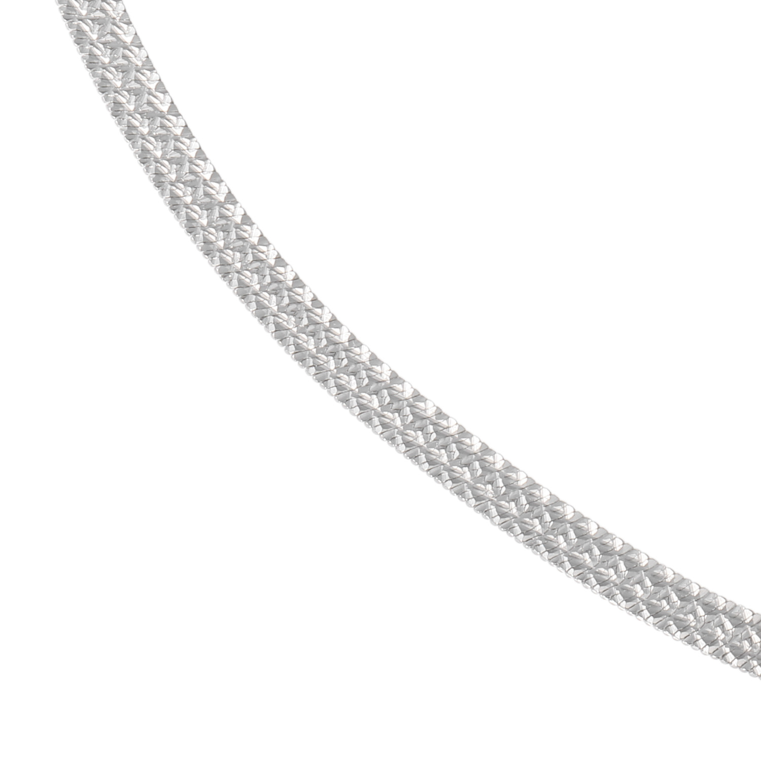 エクセラ イタリアン・シルバー ２層コーティング ダイヤモンドカット ヘリンボーンネックレス
