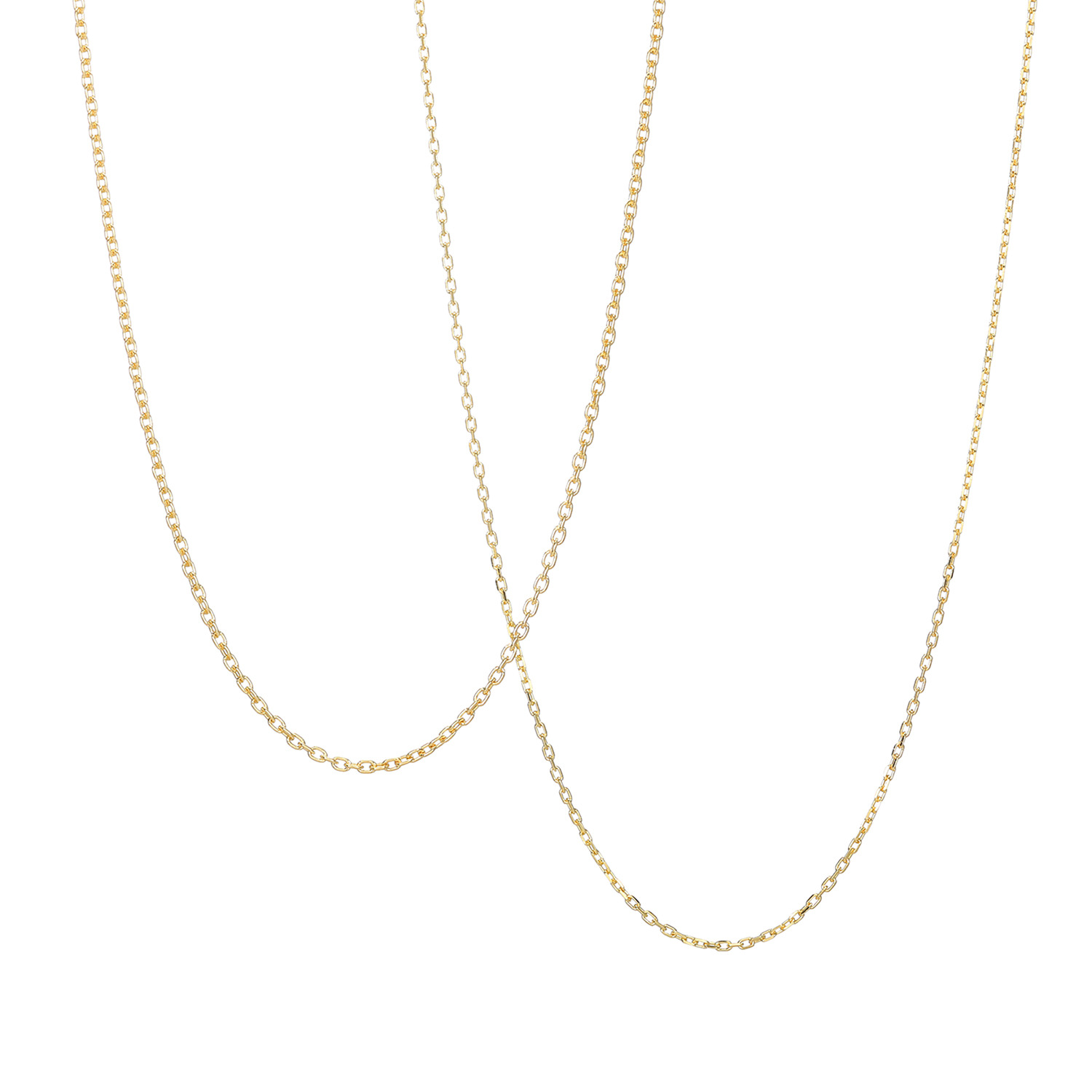 ブリランテステッラ シルバー ケーブルチェーン ネックレス ２本セット