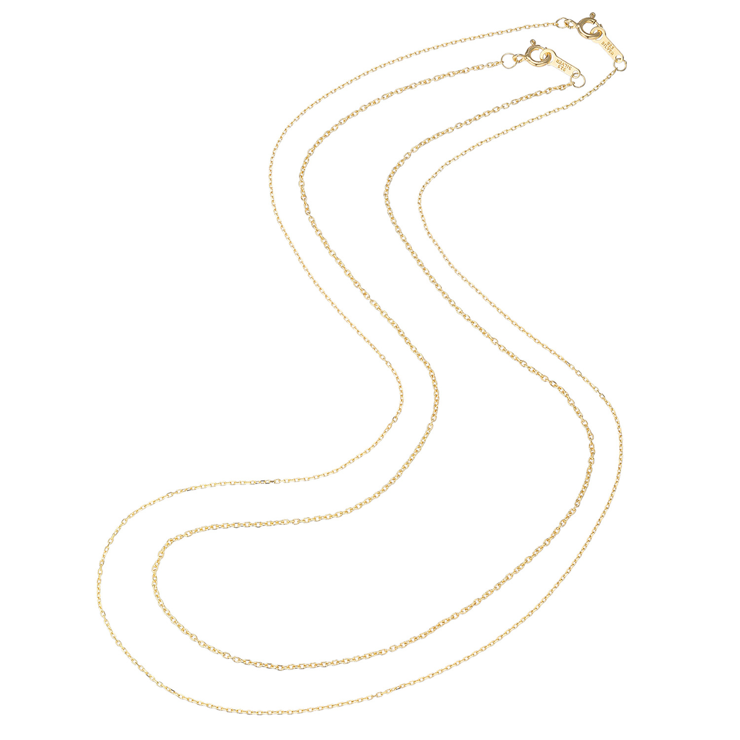 ブリランテステッラ シルバー ケーブルチェーン ネックレス ２本セット