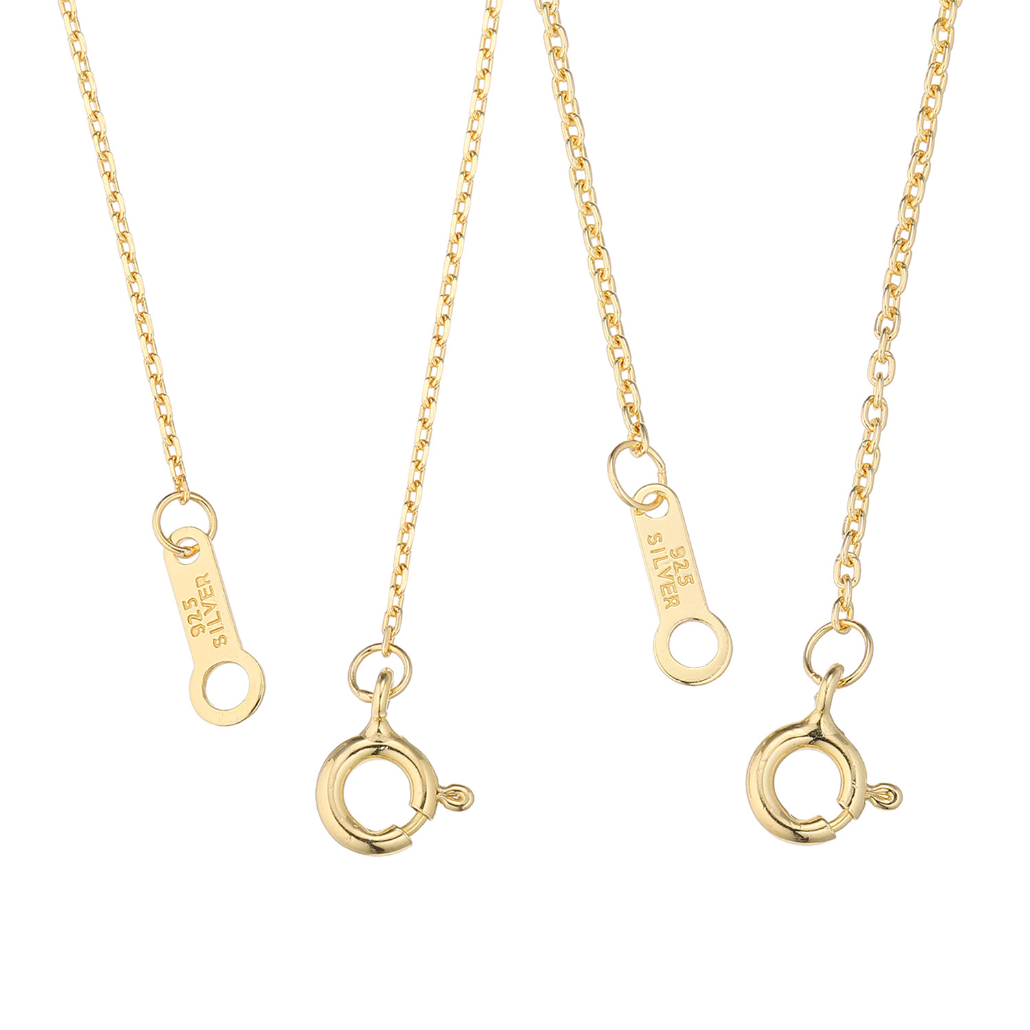 ブリランテステッラ シルバー ケーブルチェーン ネックレス ２本セット