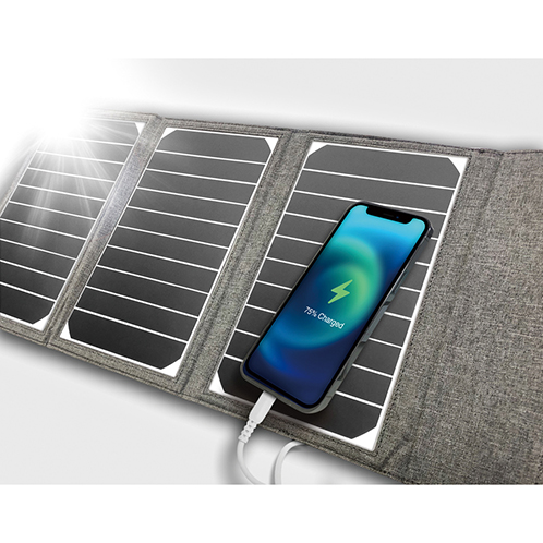 もしもの備えに！ 太陽光でスマホ充電できる エアージェイ ポータブルソーラー充電器 ＡＪ−ＮＳＯＬＡＲ１６Ｗ