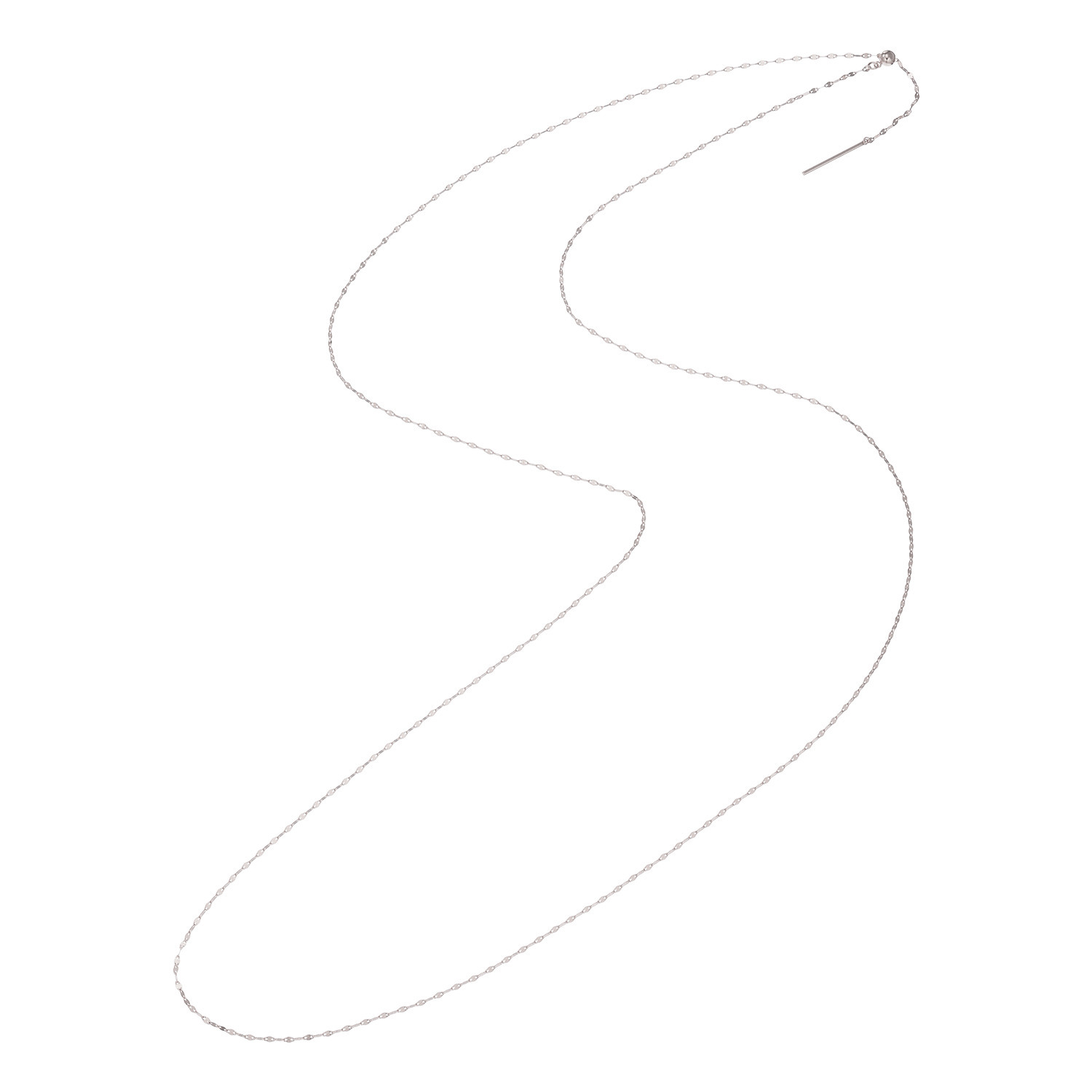 オーサムジュエリー “多彩なアレンジで 　おしゃれが自由自在” プラチナ８５０ ペタルチェーン スライドピンスルー ロングネックレス