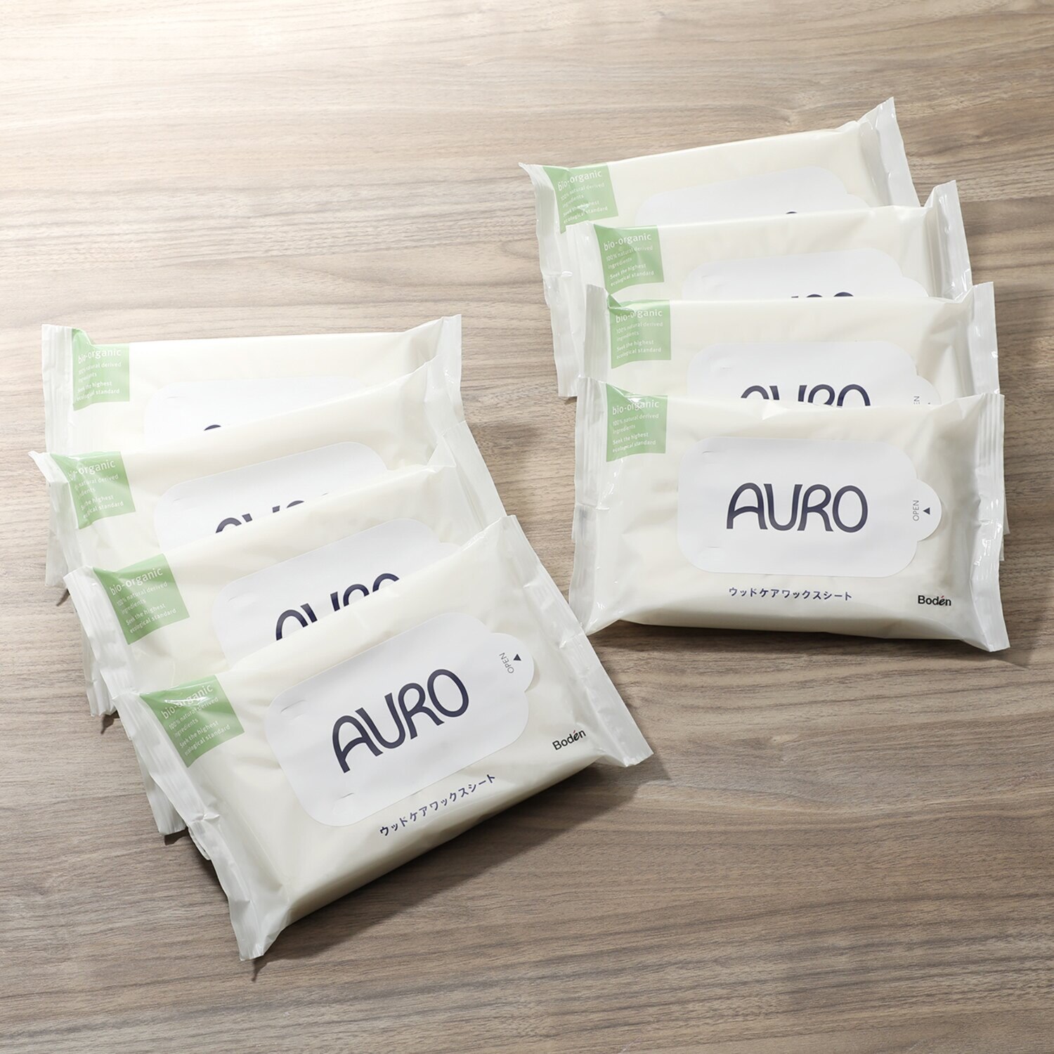 アウロ お掃除しながら ワックスがけ！ ウッドケアワックスシート ８パックセット