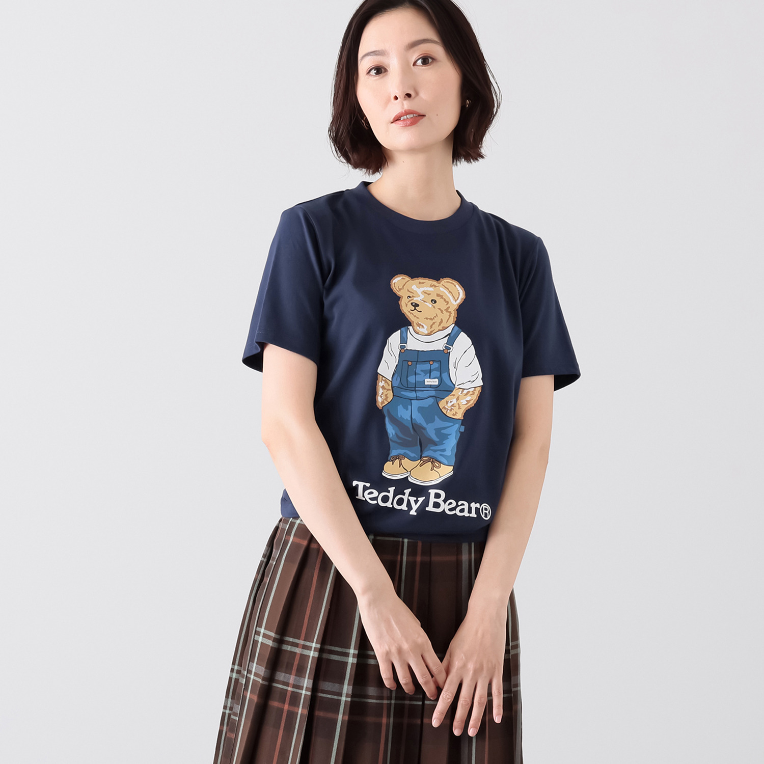 テディベア コットン混 プリントＴシャツ