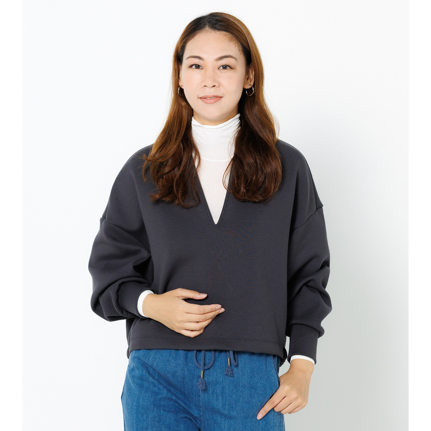 パフィールソフト 日本製 軽くて薄くて暖かい キュプラ混 ハイネック 長袖インナー２枚セット