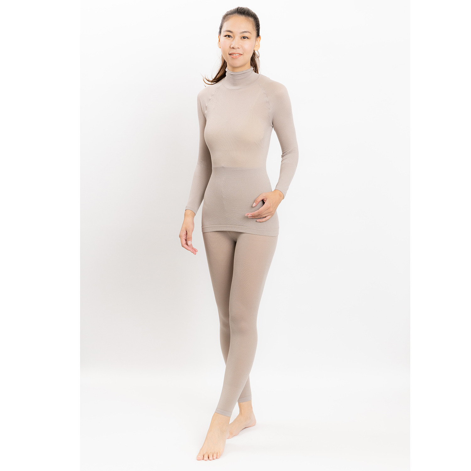 パフィールソフト 日本製 軽くて薄くて温かい キュプラ混 １０分丈ボトム２枚セット