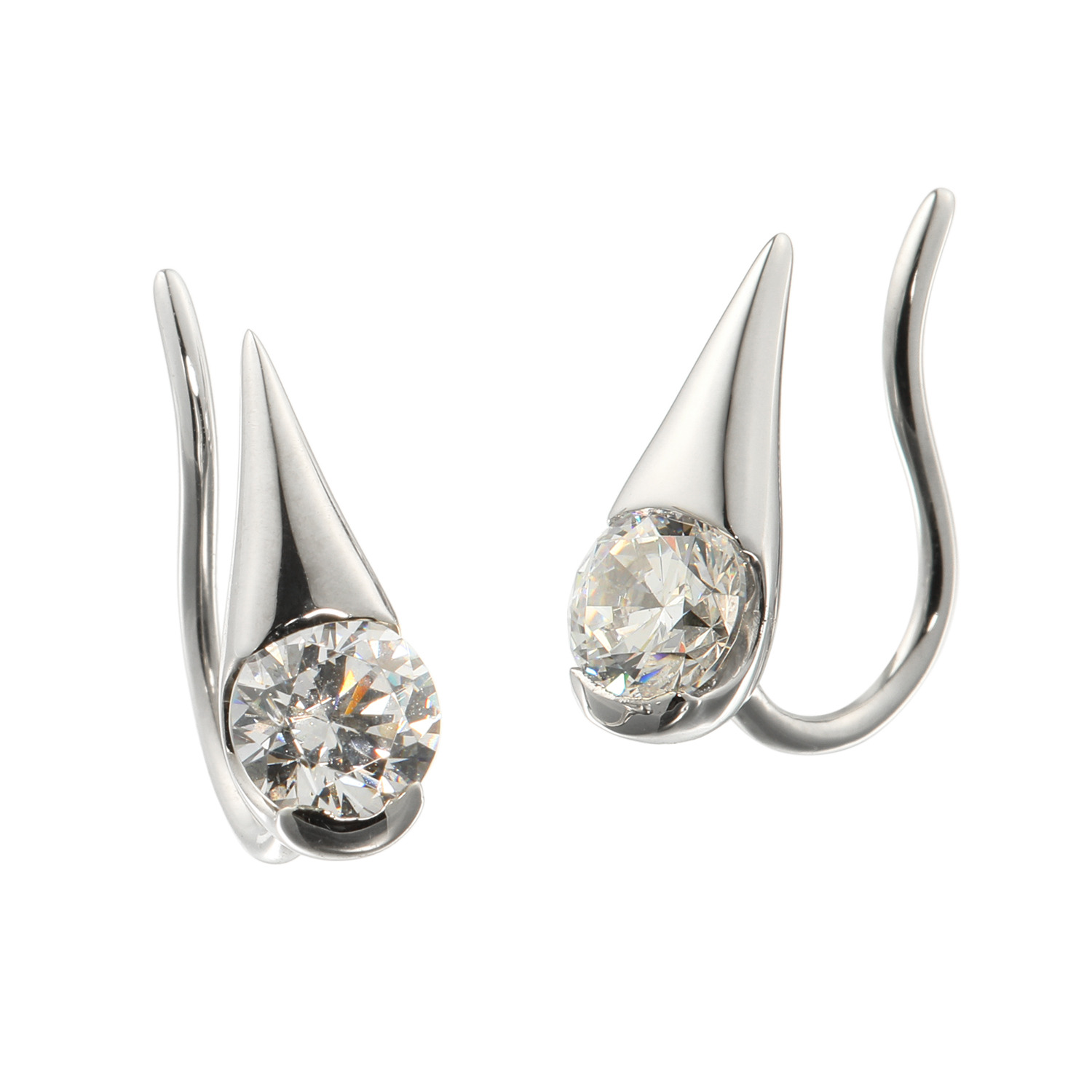 ステングレイス サージカルステンレス プレシオサ社製ＣＺ 雫モティーフ ソリティア ピアス／イヤークリップ