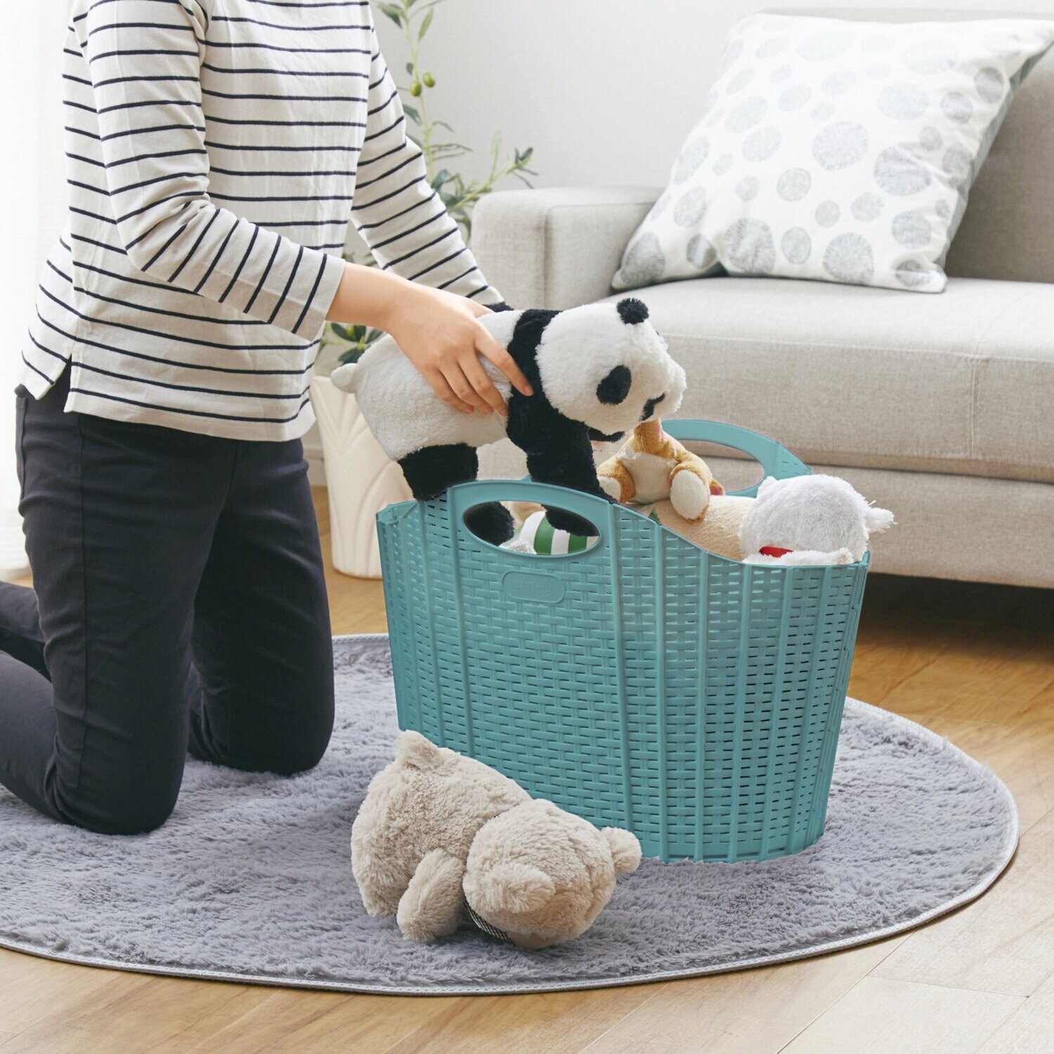 コンパクトに収納できる ハルサスタジオ 折りたためる ランドリーバスケット ２個セット