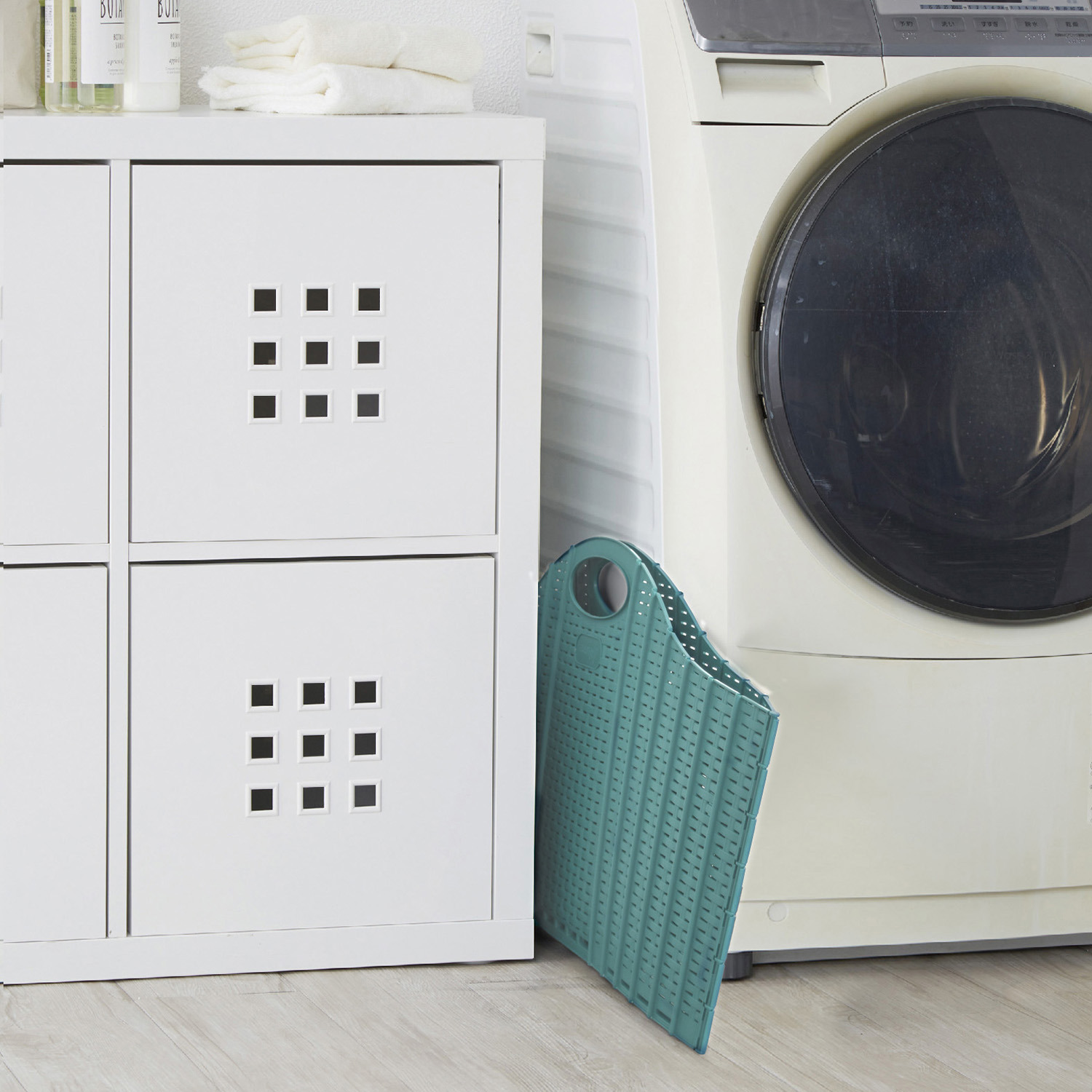 コンパクトに収納できる ハルサスタジオ 折りたためる ランドリーバスケット ２個セット