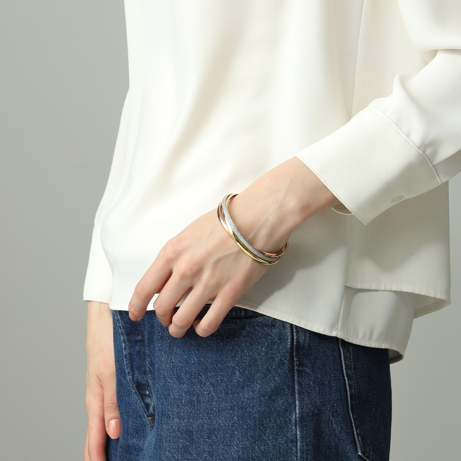 ニューヨークからの贈り物 シルバー　ＣＺ ニューヨーク・ エクセプショナル・ カット（Ｒ） トリカラーブレスレット