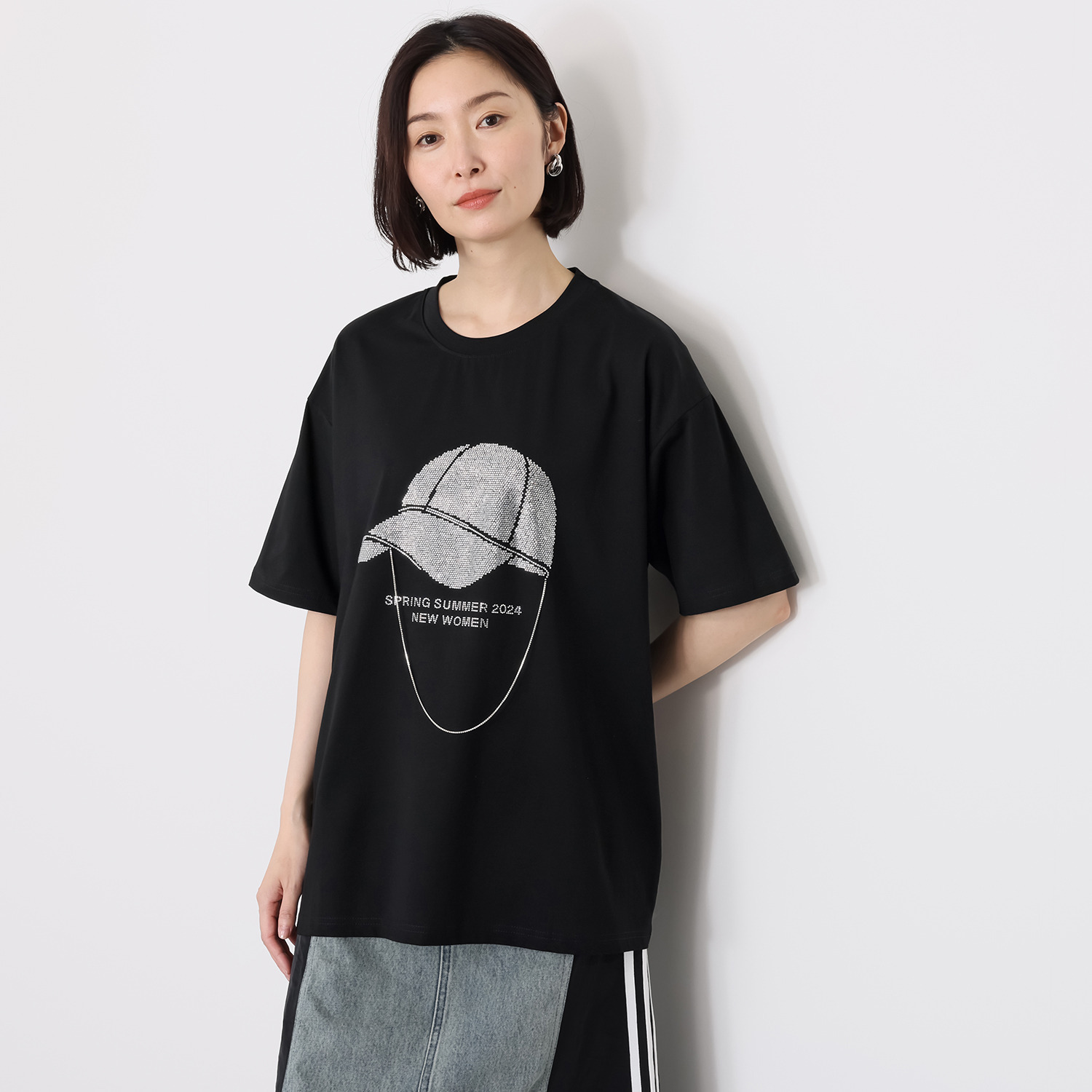 レミアフォー キャップモティーフ チェーン付 Ｔシャツ