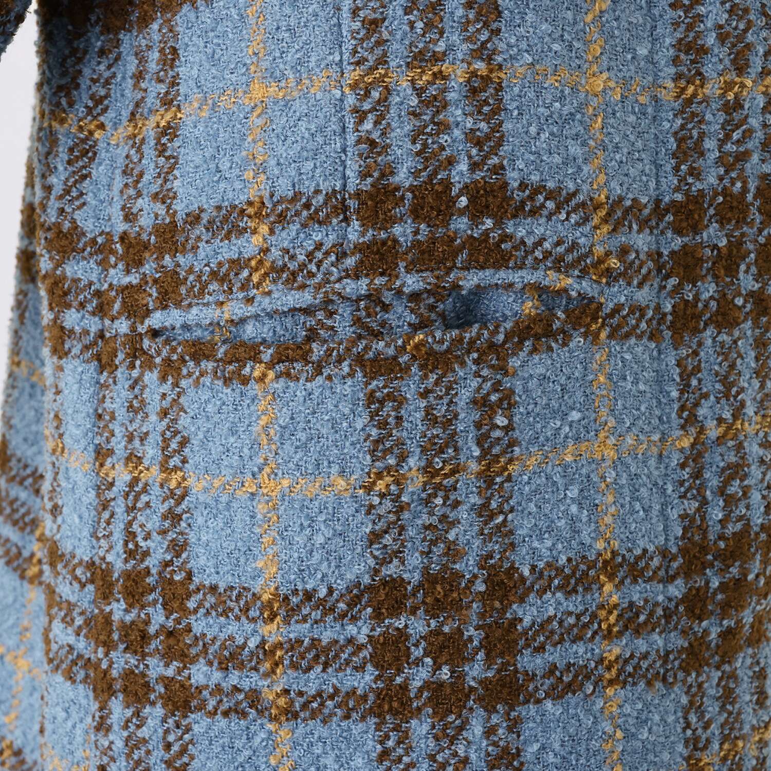 タマミ　ワタナベ イタリア製生地使用 ブークレチェック テントラインコート “クィーンズチェルシー”