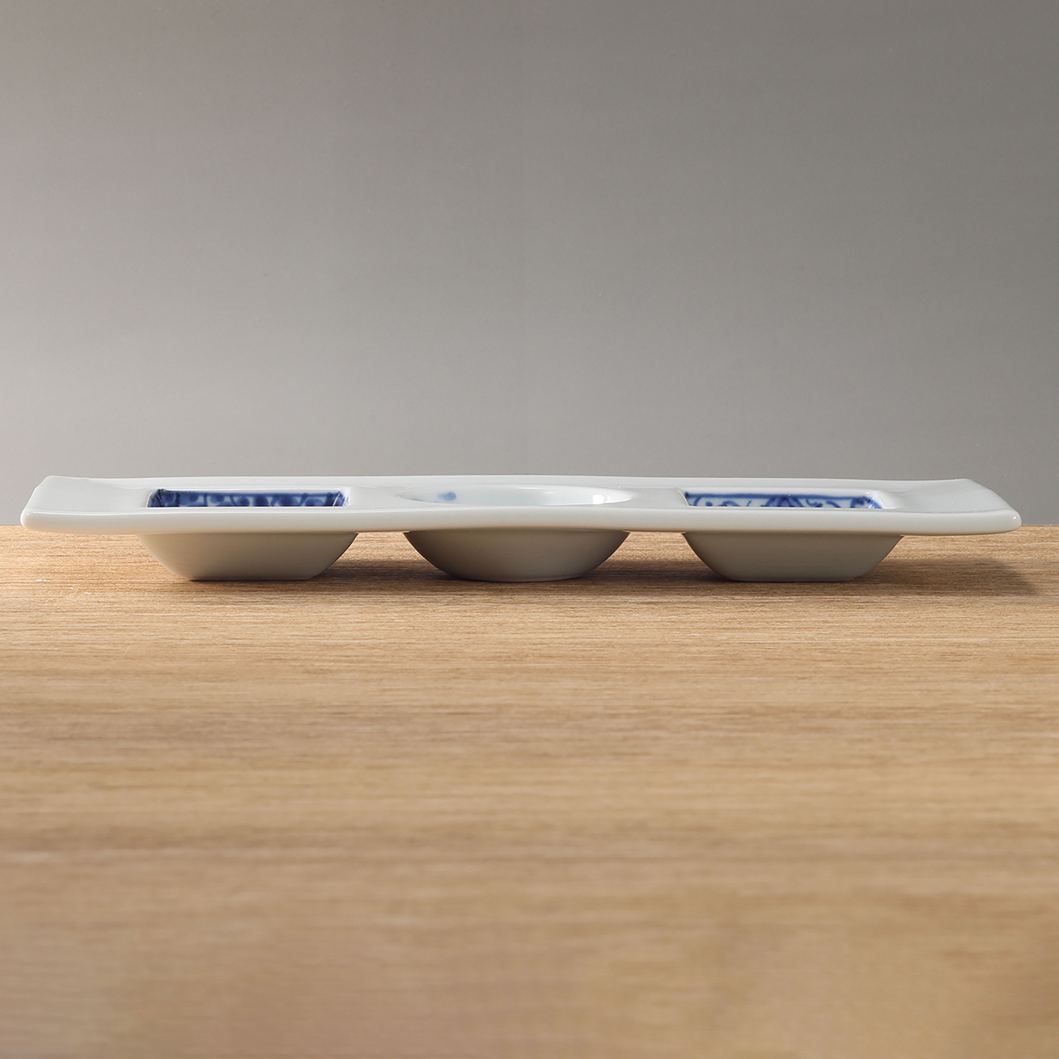 有田焼 染付三品盛皿