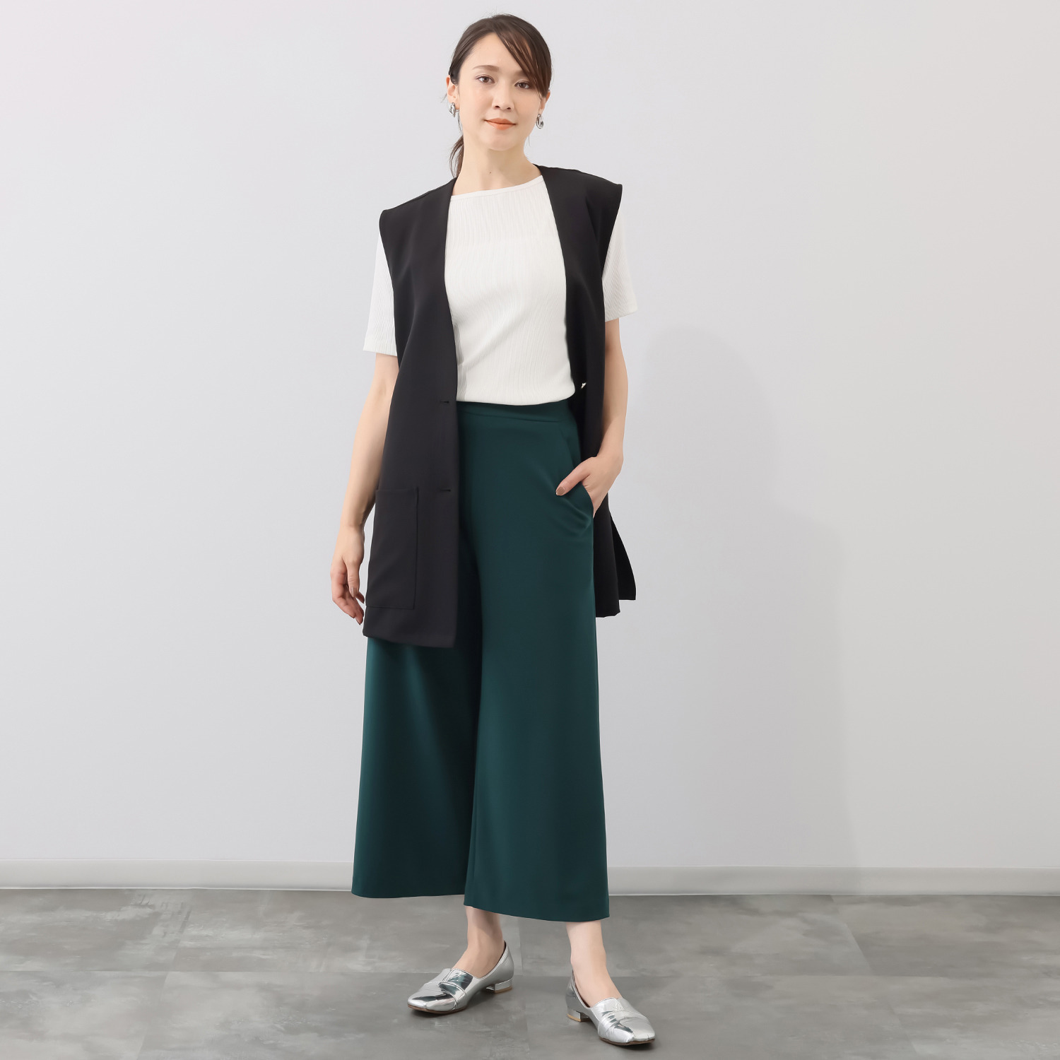 上質ごこち 極上のエレガントドレープ ワイドパンツ ＜股下５８ｃｍ＞