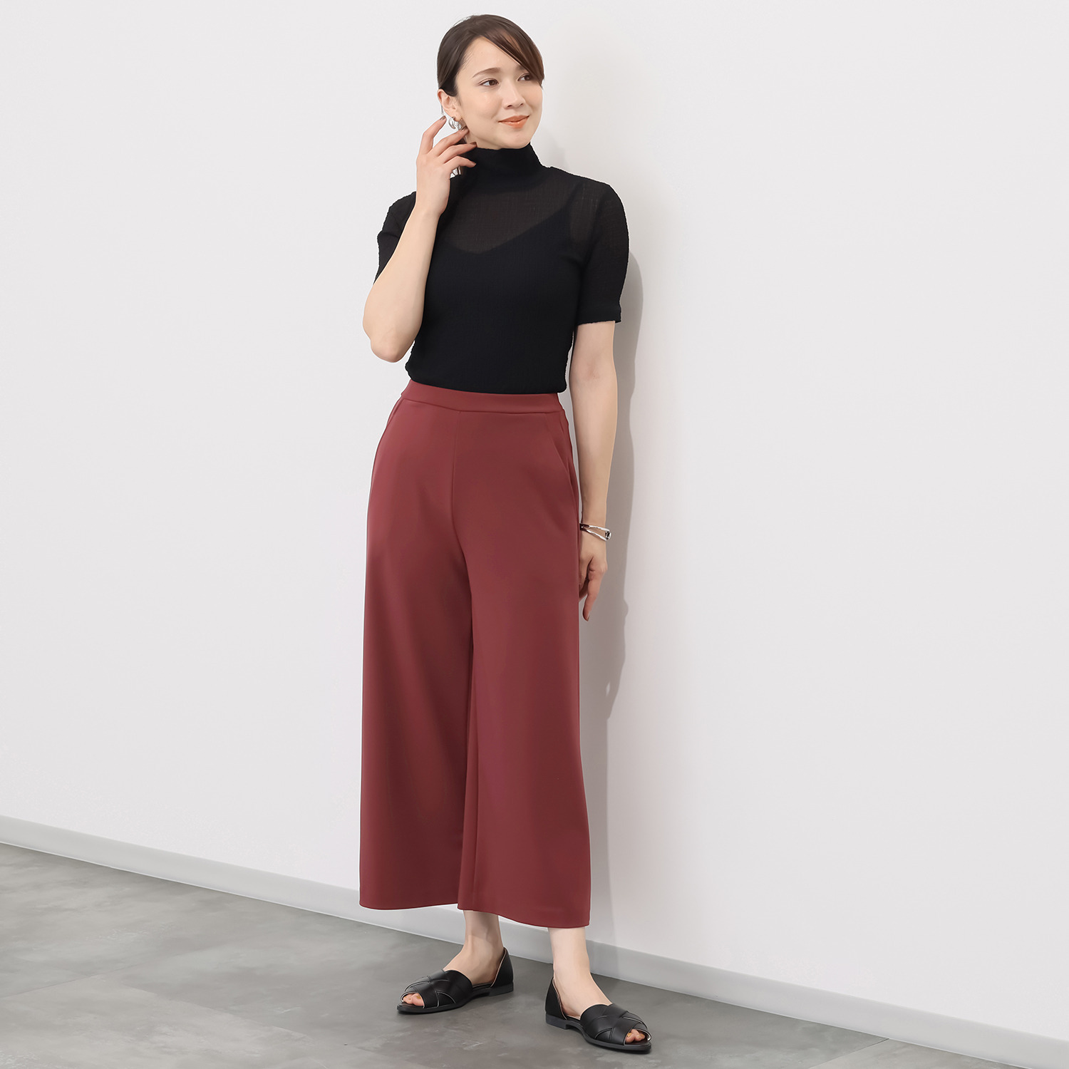 上質ごこち 極上のエレガントドレープ ワイドパンツ ＜股下５８ｃｍ＞