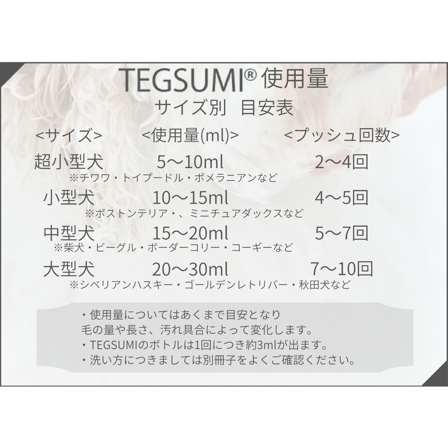 ＴＥＧＳＵＭＩ 天然シルク＋美容成分配合 愛犬をやさしく洗い上げる トリートメントがいらない 犬用シルクケアシャンプー ＜３００ｍｌ＞