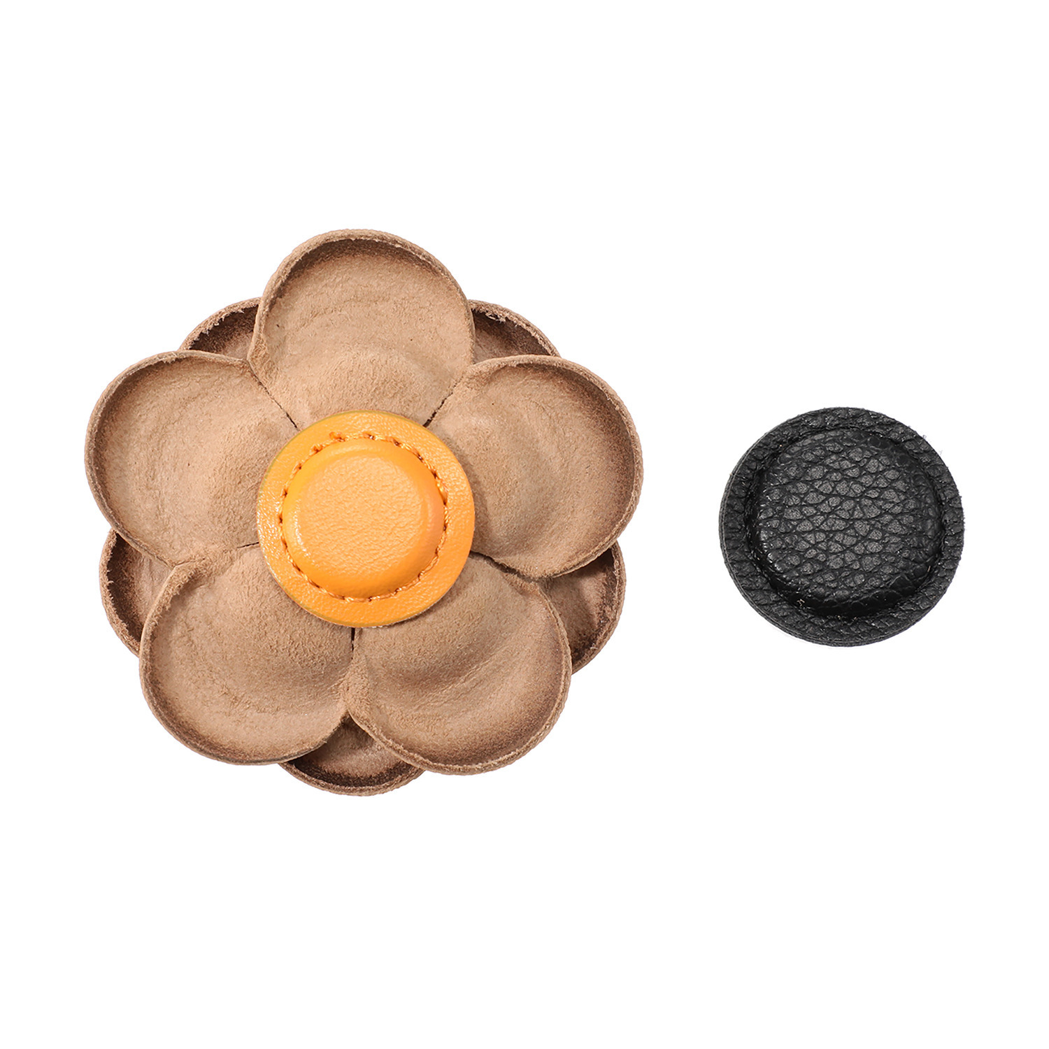 メイドバイスターズ ブローチにもなる マルチアレンジマグネット ＜ラムレザー 　カメリアデザイン＞