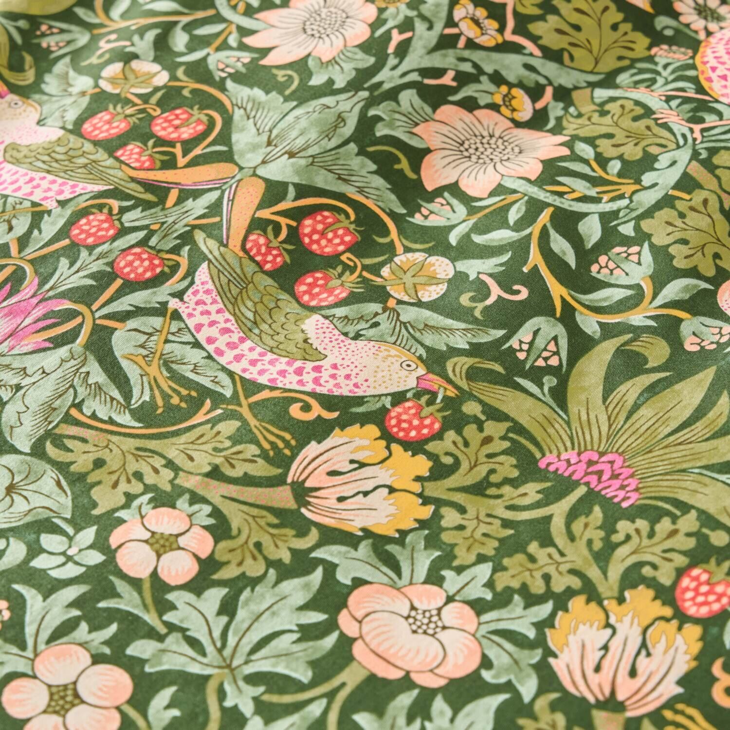 モリスギャラリー いちご泥棒 両サイドファスナー 綿マイヤー あったか掛けふとんカバー ＜シングル＞