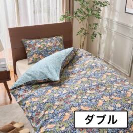 モリスギャラリー いちご泥棒 コットン１００％サテン リバーシブル 掛けふとんカバー ＜ダブル＞