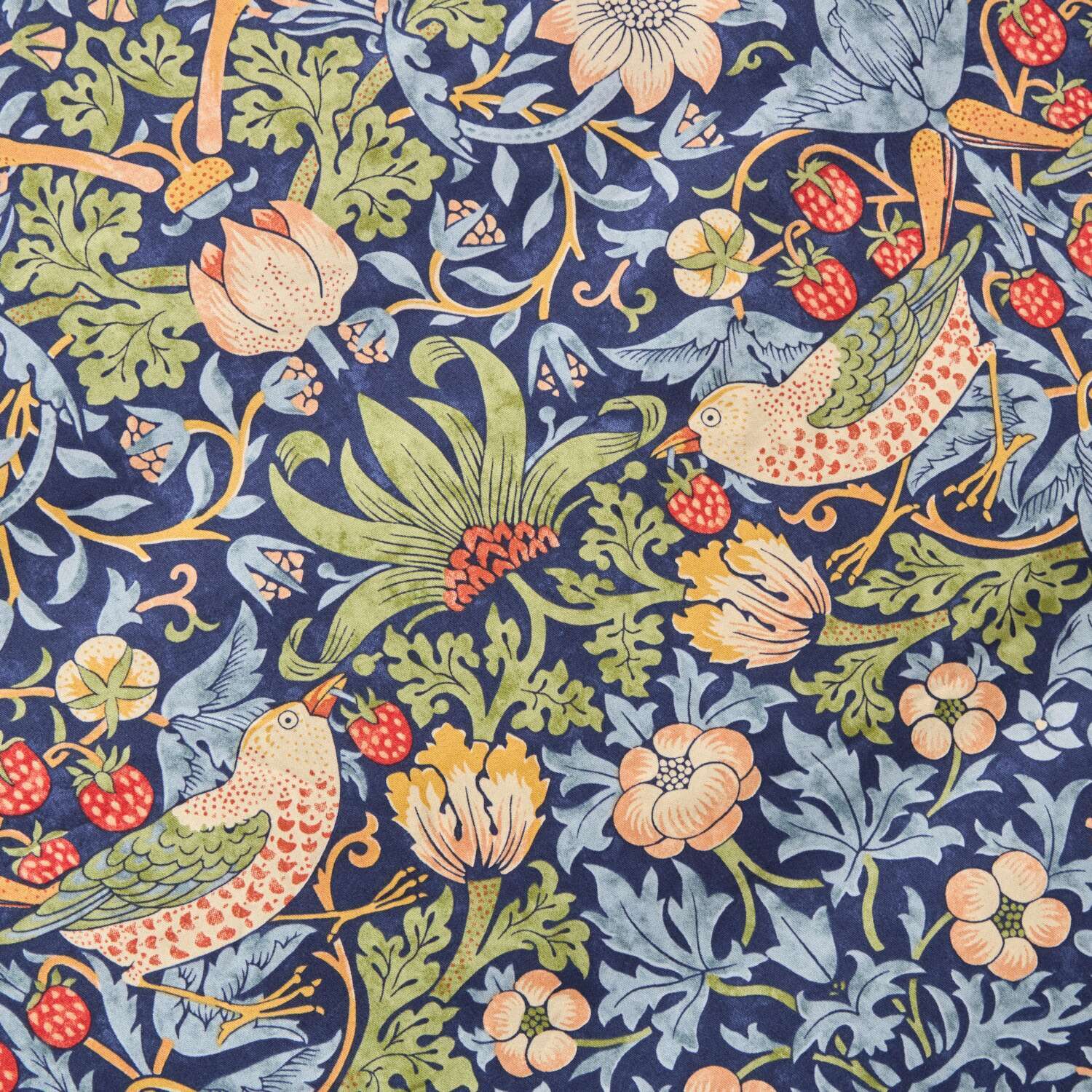 モリスギャラリー いちご泥棒 コットン１００％サテン リバーシブル ピローケース