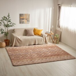 モリリンＷＯＭＡ 多層構造で暖か！ アルミ蒸着シート入り 洗えるぽかぽか ふっくらラグ ＜１９０×２４０ｃｍ＞